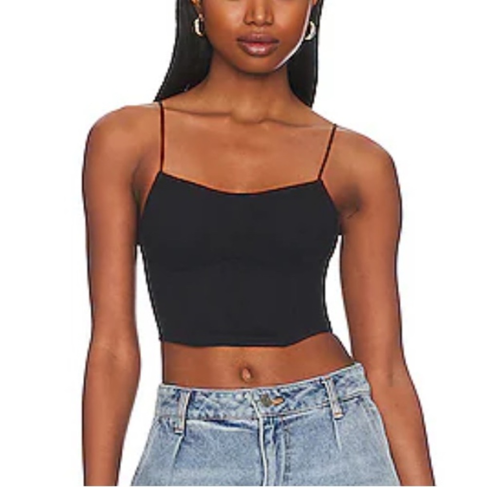 NWT New Privacy Please Revolve Black Mesh Sheer Bra Top Bustier Crop Tank XSmall